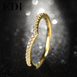 EDI Classic 18K Yellow Gold Genuine Natural Real Diamond H/SI Ring For Women Wedding Engagement Bands Fine Jewelry Gifts