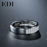 EDI Classic Pave Diamond Band For Man Women 14k 585 White Gold 0.32cttw Round Cut H/SI Natural Diamond Ring Unisex Fine Jewelry