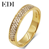 EDI European Countess 18K Yellow Gold Ring For Couple Noble Temperament Real Diamond Wedding Engagement Ring For Women Jewelry