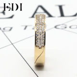 EDI European Countess 18K Yellow Gold Ring For Couple Noble Temperament Real Diamond Wedding Engagement Ring For Women Jewelry