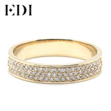 EDI European Countess 18K Yellow Gold Ring For Couple Noble Temperament Real Diamond Wedding Engagement Ring For Women Jewelry