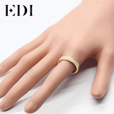 EDI European Countess 18K Yellow Gold Ring For Couple Noble Temperament Real Diamond Wedding Engagement Ring For Women Jewelry