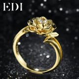 EDI Gorgeous 3MM Natural Diamond Wedding Rings Real 14k 585 White Rose Gold Moissanite Jewelry For Women Beauty And The Beast