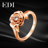 EDI Gorgeous 3MM Natural Diamond Wedding Rings Real 14k 585 White Rose Gold Moissanite Jewelry For Women Beauty And The Beast