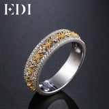 EDI Trendy Butterfly Natural Diamond Wedding Bands 14K Two-tone Gold Engagement Ring For Women Jewelry