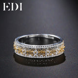 EDI Trendy Butterfly Natural Diamond Wedding Bands 14K Two-tone Gold Engagement Ring For Women Jewelry