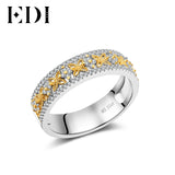 EDI Trendy Butterfly Natural Diamond Wedding Bands 14K Two-tone Gold Engagement Ring For Women Jewelry