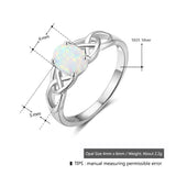 Elegant Oval White Opal Rings for Women 925 Sterling Silver Braided Ring Wedding Engagement Ring Gift For Mom (Lam Hub Fong)