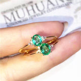 Emerald ring Free shipping 925 sterling silver Natural real emerald Fine green gem jewelry 4*6mm