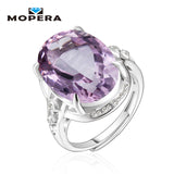 Exaggeration Big Gemstone 10ct Cut Purple Amethyst Rings For Women 925 Sterling Silver Ring Fine Jewelry Wedding Engagement Ring