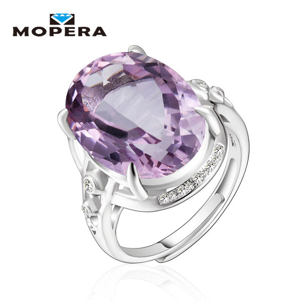 Exaggeration Big Gemstone 10ct Cut Purple Amethyst Rings For Women 925 Sterling Silver Ring Fine Jewelry Wedding Engagement Ring