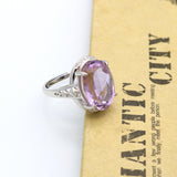 Exaggeration Big Gemstone 10ct Cut Purple Amethyst Rings For Women 925 Sterling Silver Ring Fine Jewelry Wedding Engagement Ring