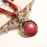 F&U Vintage Necklace Jewelry Fashion Popular Retro Bohemia Style Multilayer Beads Chain Crystal Grain Pendant Necklace