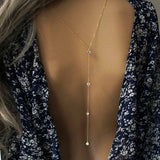 FAMSHIN Women Boho Gold Silver Beach Bikini Bib Crystal Wedding Summer Dress Backdrop Back Body Chain Necklace Wholesale Jewelry