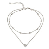 FASHION JEWELRY Love Heart Adjustable Necklace For Women Multilayer Chain Choker Necklace Summer Gift Drop shipping