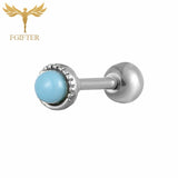 FGifter Titanium Ear Tragus Cartilage Piercing Helix Piercings Conch Lobe Earring Labret Studs Pirsing Orelha Cartilagem