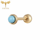 FGifter Titanium Ear Tragus Cartilage Piercing Helix Piercings Conch Lobe Earring Labret Studs Pirsing Orelha Cartilagem