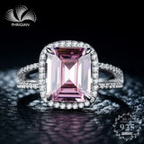 FINE Jewelry 100% S925 Sterling Silver Genuine 5 carat fine pink gemstone ring exquisite hot lady party gift luxury