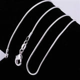 Factory price ! wholesale silver plated necklace, 1pcs silver fashion jewelry simple Snake Chain 1mm widith  Necklace