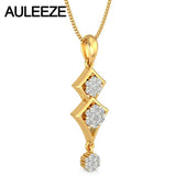 Famous Style Unique Water Drop 585 Gold Necklace Solid 14K Yellow Gold Jewelry 0.43CTTW Real Natural Diamond Pendants For Women