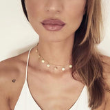 Fashion Gold Color Sequins Coins Tassel Choker Necklace for Women ladies necklace Jewellry  colares