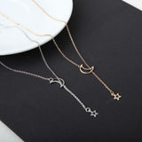 Fashion Moon Star Pendant Choker Necklace Gold Color Alloy Zinc Chain Necklace Necklace For Women Party Jewelry Archery Necklace
