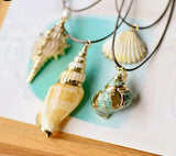 Fashion Summer Style Natural Starfish Conch Seashell Pendant Necklace Rope Chain Shell Necklaces beach Jewelry for Women Gift