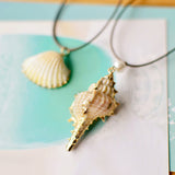 Fashion Summer Style Natural Starfish Conch Seashell Pendant Necklace Rope Chain Shell Necklaces beach Jewelry for Women Gift