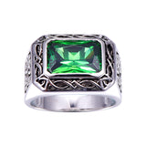 Fine 6.8Ct Nano Russian Emerald Ring For Men Solid 925 Sterling Sliver Jewelry Engagement Wedding Ring For Men Size 6-Size14