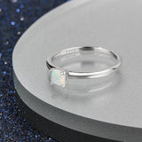 Fine Jewelry 925 Sterling Silver Rings White Opal Stone Engagement Romantic Anniversary Gift For Women Ring (Lam Hub Fong )