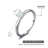 Fine Jewelry 925 Sterling Silver Rings White Opal Stone Engagement Romantic Anniversary Gift For Women Ring (Lam Hub Fong )