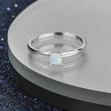 Fine Jewelry 925 Sterling Silver Rings White Opal Stone Engagement Romantic Anniversary Gift For Women Ring (Lam Hub Fong )