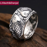 Fish Ring 925 Sterling Silver Ring Fine Men Jewelry Creative Vintage Finger Engagement Love Ring Women Gift R26