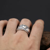Fish Ring 925 Sterling Silver Ring Fine Men Jewelry Creative Vintage Finger Engagement Love Ring Women Gift R26