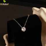 Flyleaf 925 Sterling Silver  Necklaces & Pendants For Women Fashion Lady Cubic Zirconia Jewelry Accessories