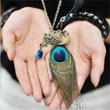 Free shipping new hot Fashion High quality chain rhinestone peacock feather wings pendant Necklace Statement jewelry 2014 PT33