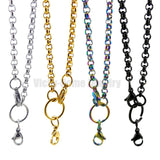 Free shipping silver rolo chain with lobster clasp 14-24 inch  can be choose stainless steel rolo chain drop shipping