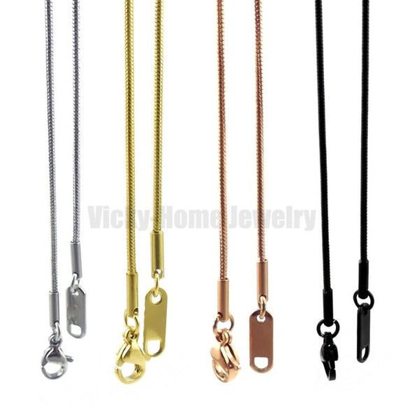 Free shipping snake chain with lobster clasp 55cm  can be choose stainless steel snake chain drop shipping