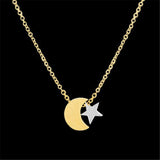 GORGEOUS TALE Stainless Steel Chain Bijoux Femme Moon & Star Heart Puzzle Mountain Camera Graduate Chokers Necklaces Women