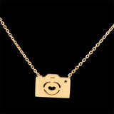 GORGEOUS TALE Stainless Steel Chain Bijoux Femme Moon & Star Heart Puzzle Mountain Camera Graduate Chokers Necklaces Women