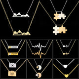 GORGEOUS TALE Stainless Steel Chain Bijoux Femme Moon & Star Heart Puzzle Mountain Camera Graduate Chokers Necklaces Women