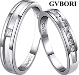 GVBOR 0.06 Carats I-J/SI Lover's Couple Diamond Wedding Ring For Women I8K platinum PT950 Gold Promise Ring Fine Jewelry