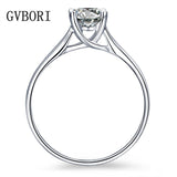 GVBORI 14K Yellow Gold 0.1CT Diamond Ring For Women Wedding/Party/Engagement  Valentines Gift