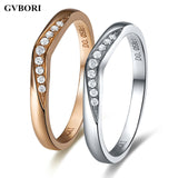 GVBORI Love For Man/Woman Engagement 18K Natural White Or Rose Gold Diamond Ring Fine Jewelry Gift Couple Ring  Free Shipping