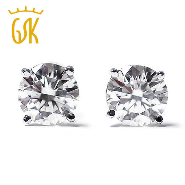 GemStoneKing 0.20 Ct Natural Diamond Stud Earrings 14K White Gold Diamond Jewelry For Women