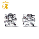 GemStoneKing 0.20 Ct Natural Diamond Stud Earrings 14K White Gold Diamond Jewelry For Women