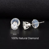 GemStoneKing 0.20 Ct Natural Diamond Stud Earrings 14K White Gold Diamond Jewelry For Women