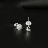 GemStoneKing 0.20 Ct Natural Diamond Stud Earrings 14K White Gold Diamond Jewelry For Women