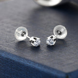 GemStoneKing  Diamond-Jewelry 14K Solid White Gold  1/3 Cttw Natural Diamond Stud Earrings For Women