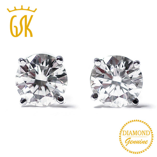 GemStoneKing Diamond-Jewelry 14K White Gold 0.22 Ct Natural Diamond Stud Earrings For Women